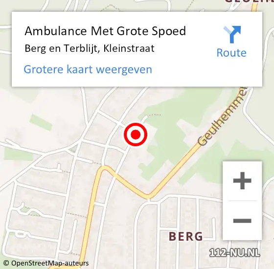 Locatie op kaart van de 112 melding: Ambulance Met Grote Spoed Naar Berg en Terblijt, Kleinstraat op 27 oktober 2013 13:37