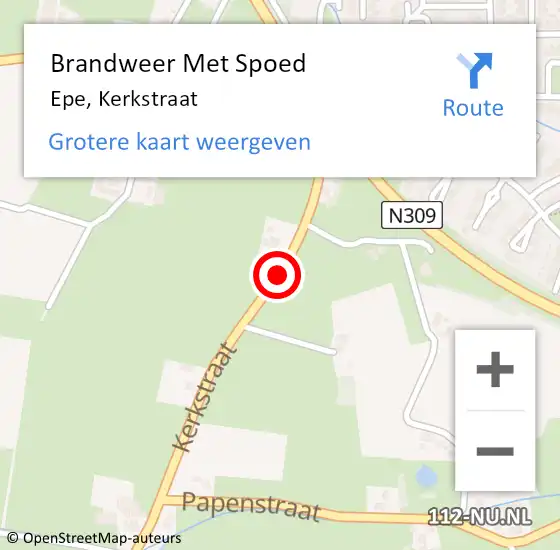 Locatie op kaart van de 112 melding: Brandweer Met Spoed Naar Epe, Kerkstraat op 27 oktober 2013 13:42