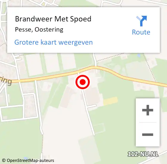 Locatie op kaart van de 112 melding: Brandweer Met Spoed Naar Pesse, Oostering op 27 oktober 2013 13:52