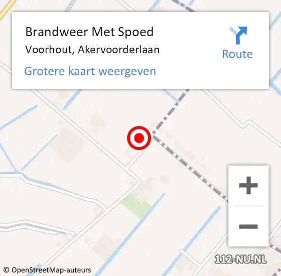 Locatie op kaart van de 112 melding: Brandweer Met Spoed Naar Voorhout, Akervoorderlaan op 12 januari 2015 16:51