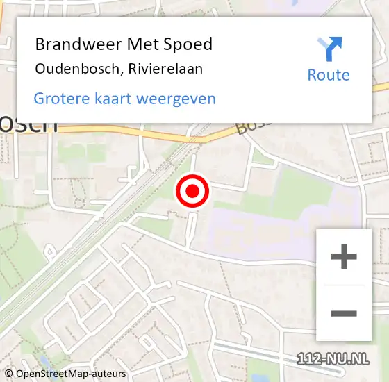 Locatie op kaart van de 112 melding: Brandweer Met Spoed Naar Oudenbosch, Rivierelaan op 12 januari 2015 17:18