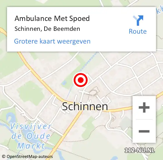 Locatie op kaart van de 112 melding: Ambulance Met Spoed Naar Schinnen, De Beemden op 12 januari 2015 18:29