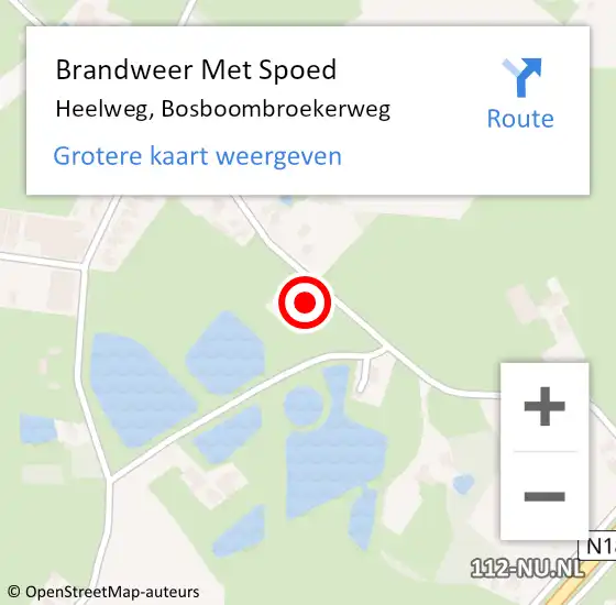 Locatie op kaart van de 112 melding: Brandweer Met Spoed Naar Heelweg, Bosboombroekerweg op 12 januari 2015 19:34