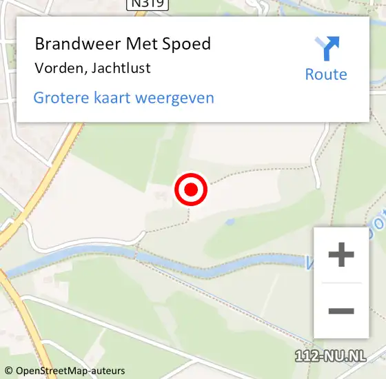 Locatie op kaart van de 112 melding: Brandweer Met Spoed Naar Vorden, Jachtlust op 12 januari 2015 19:36