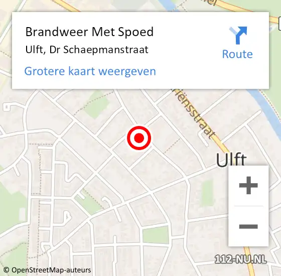 Locatie op kaart van de 112 melding: Brandweer Met Spoed Naar Ulft, Dr Schaepmanstraat op 12 januari 2015 19:42