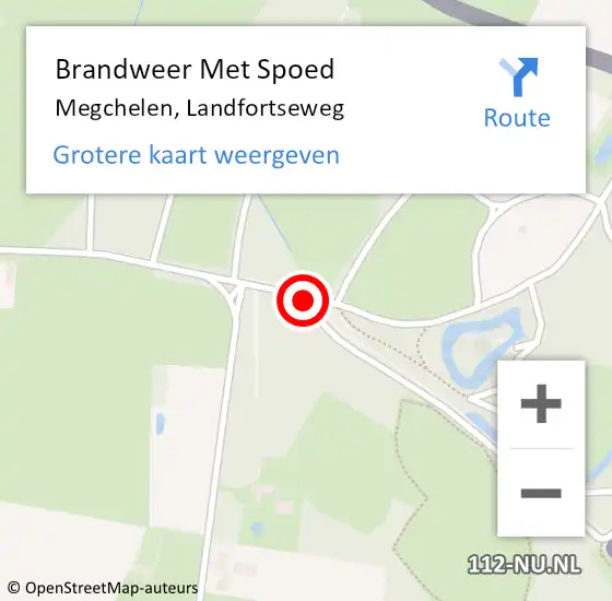 Locatie op kaart van de 112 melding: Brandweer Met Spoed Naar Megchelen, Landfortseweg op 12 januari 2015 19:43