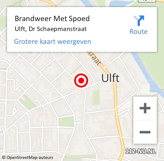 Locatie op kaart van de 112 melding: Brandweer Met Spoed Naar Ulft, Dr Schaepmanstraat op 12 januari 2015 19:43