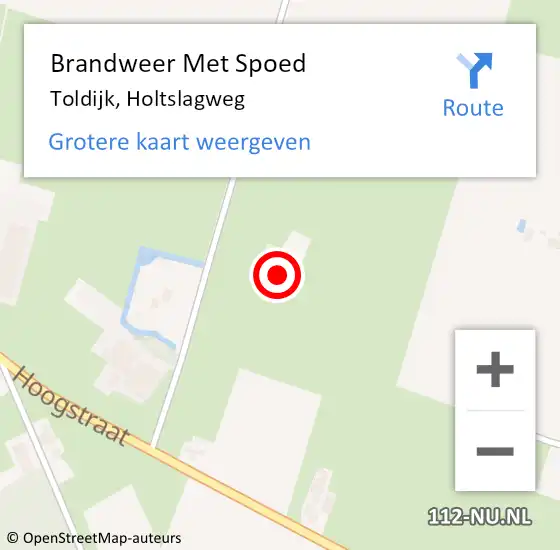 Locatie op kaart van de 112 melding: Brandweer Met Spoed Naar Toldijk, Holtslagweg op 12 januari 2015 19:50