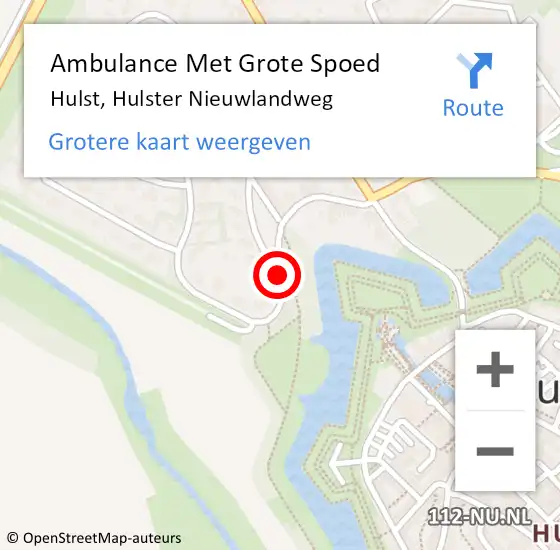 Locatie op kaart van de 112 melding: Ambulance Met Grote Spoed Naar Hulst, Hulster Nieuwlandweg op 27 oktober 2013 14:19