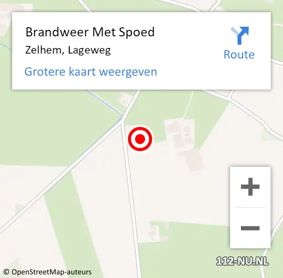 Locatie op kaart van de 112 melding: Brandweer Met Spoed Naar Zelhem, Lageweg op 12 januari 2015 19:59