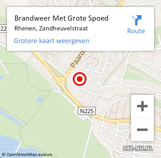 Locatie op kaart van de 112 melding: Brandweer Met Grote Spoed Naar Rhenen, Zandheuvelstraat op 27 oktober 2013 14:22