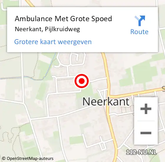 Locatie op kaart van de 112 melding: Ambulance Met Grote Spoed Naar Neerkant, Pijlkruidweg op 12 januari 2015 20:43