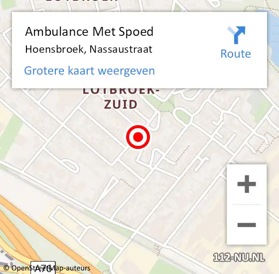 Locatie op kaart van de 112 melding: Ambulance Met Spoed Naar Hoensbroek, Nassaustraat op 13 januari 2015 00:38