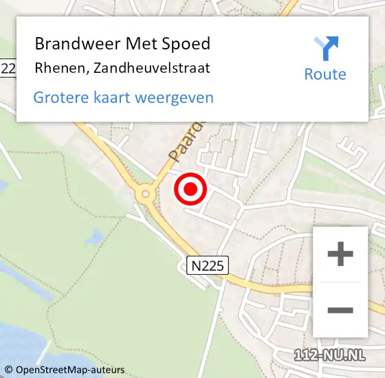 Locatie op kaart van de 112 melding: Brandweer Met Spoed Naar Rhenen, Zandheuvelstraat op 27 oktober 2013 14:43