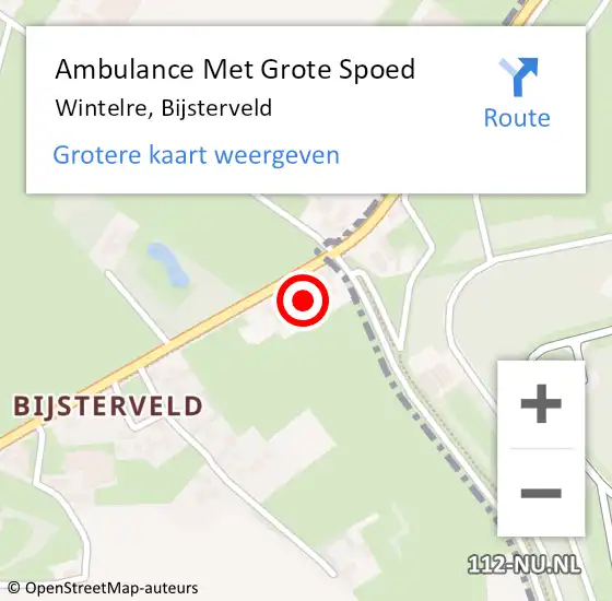 Locatie op kaart van de 112 melding: Ambulance Met Grote Spoed Naar Wintelre, Bijsterveld op 13 januari 2015 10:23