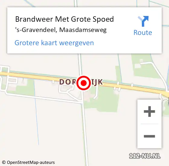 Locatie op kaart van de 112 melding: Brandweer Met Grote Spoed Naar Maasdam, N217 hectometerpaal: 20,8 op 13 januari 2015 11:03