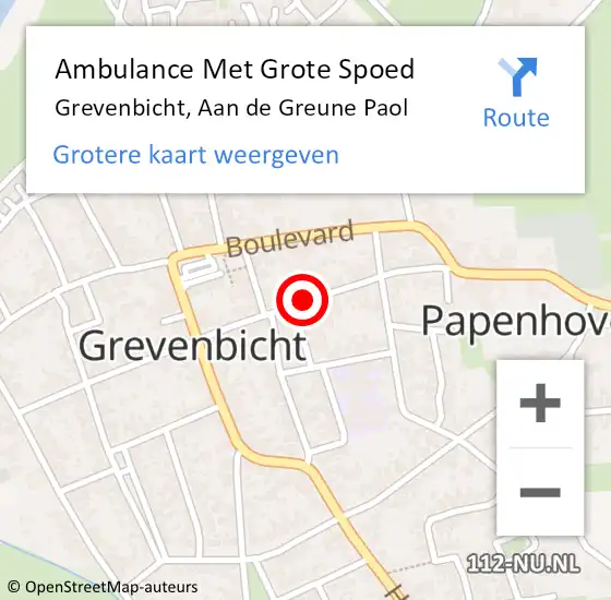 Locatie op kaart van de 112 melding: Ambulance Met Grote Spoed Naar Grevenbicht, Aan de Greune Paol op 27 oktober 2013 15:25