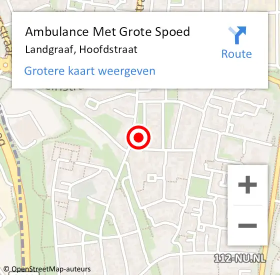 Locatie op kaart van de 112 melding: Ambulance Met Grote Spoed Naar Landgraaf, Hoofdstraat op 13 januari 2015 12:37