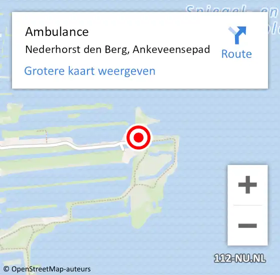 Locatie op kaart van de 112 melding: Ambulance Nederhorst den Berg, Ankeveensepad op 13 januari 2015 13:01