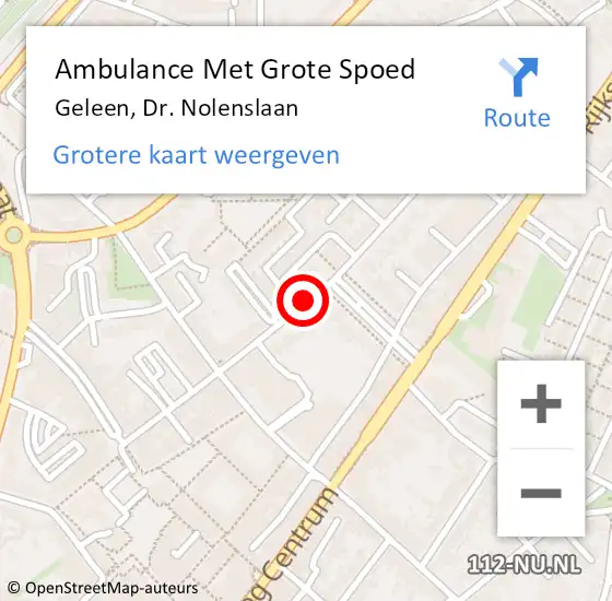 Locatie op kaart van de 112 melding: Ambulance Met Grote Spoed Naar Geleen, Dr. Nolenslaan op 13 januari 2015 14:44