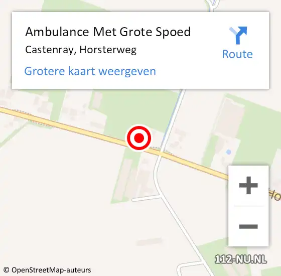 Locatie op kaart van de 112 melding: Ambulance Met Grote Spoed Naar Castenray, Horsterweg op 13 januari 2015 14:44