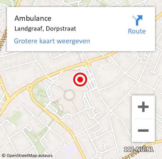Locatie op kaart van de 112 melding: Ambulance Landgraaf, Dorpstraat op 13 januari 2015 14:58
