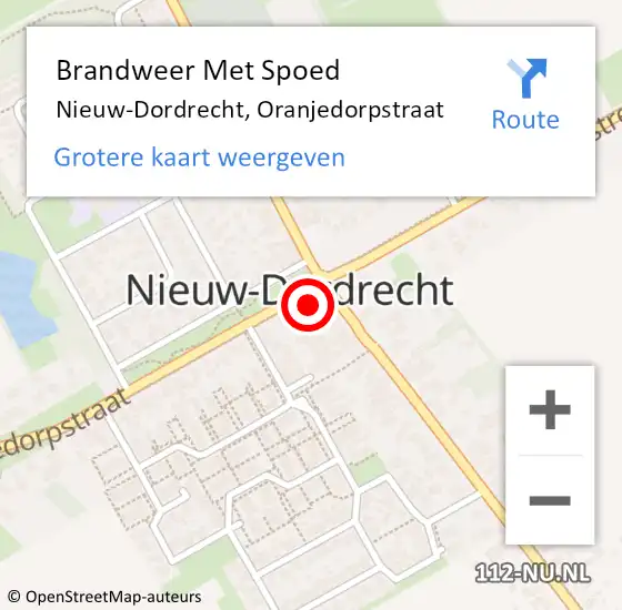 Locatie op kaart van de 112 melding: Brandweer Met Spoed Naar Nieuw-Dordrecht, Oranjedorpstraat op 27 oktober 2013 15:59