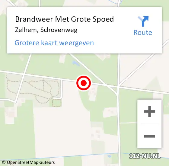 Locatie op kaart van de 112 melding: Brandweer Met Grote Spoed Naar Zelhem, Schovenweg op 13 januari 2015 16:42