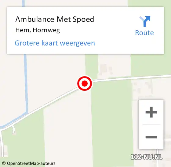 Locatie op kaart van de 112 melding: Ambulance Met Spoed Naar Hem, Hornweg op 13 januari 2015 18:13