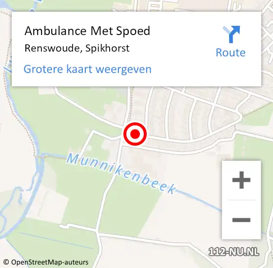 Locatie op kaart van de 112 melding: Ambulance Met Spoed Naar Renswoude, Spikhorst op 13 januari 2015 18:43