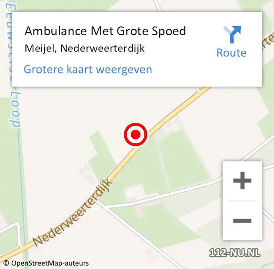 Locatie op kaart van de 112 melding: Ambulance Met Grote Spoed Naar Meijel, Nederweerterdijk op 13 januari 2015 19:29