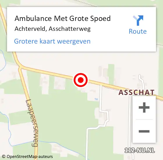 Locatie op kaart van de 112 melding: Ambulance Met Grote Spoed Naar Achterveld, Asschatterweg op 13 januari 2015 19:43