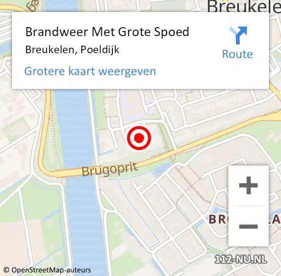 Locatie op kaart van de 112 melding: Brandweer Met Grote Spoed Naar Breukelen, Poeldijk op 13 januari 2015 19:58