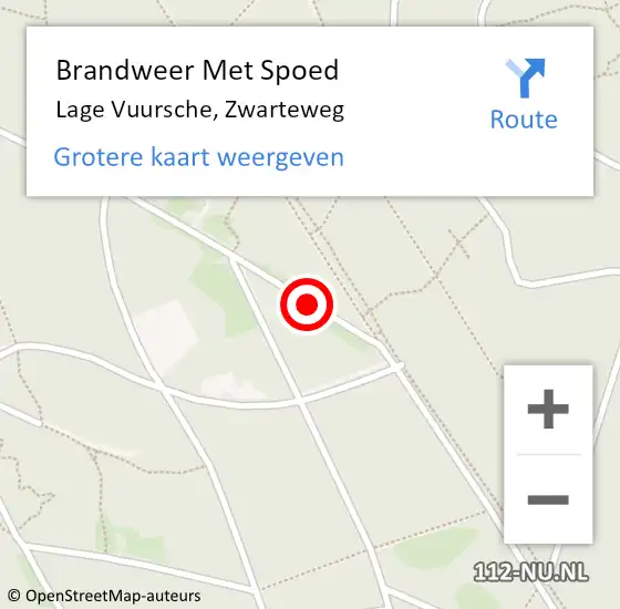 Locatie op kaart van de 112 melding: Brandweer Met Spoed Naar Lage Vuursche, Zwarteweg op 27 oktober 2013 16:22