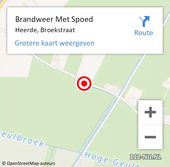 Locatie op kaart van de 112 melding: Brandweer Met Spoed Naar Heerde, Broekstraat op 13 januari 2015 20:27