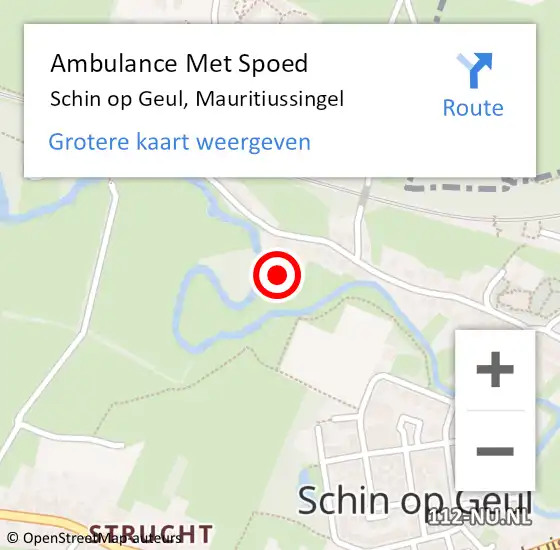 Locatie op kaart van de 112 melding: Ambulance Met Spoed Naar Schin op Geul, Mauritiussingel op 13 januari 2015 20:28