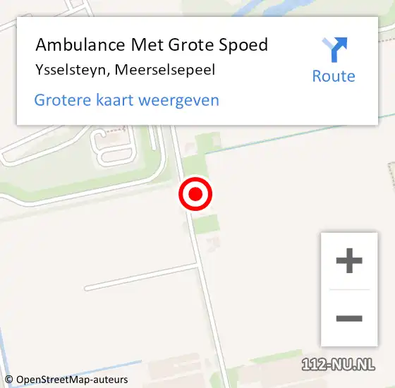 Locatie op kaart van de 112 melding: Ambulance Met Grote Spoed Naar Ysselsteyn, Meerselsepeel op 13 januari 2015 21:05