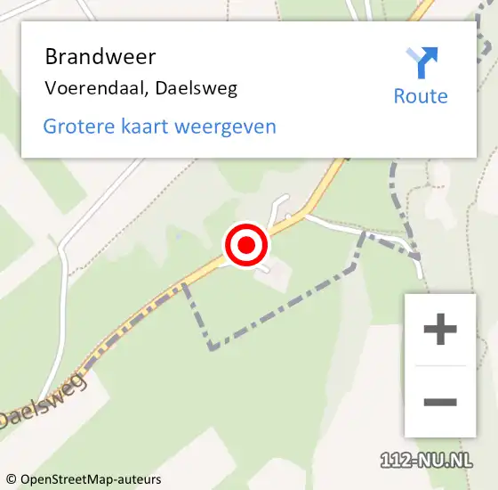 Locatie op kaart van de 112 melding: Brandweer Voerendaal, Daelsweg op 13 januari 2015 21:30