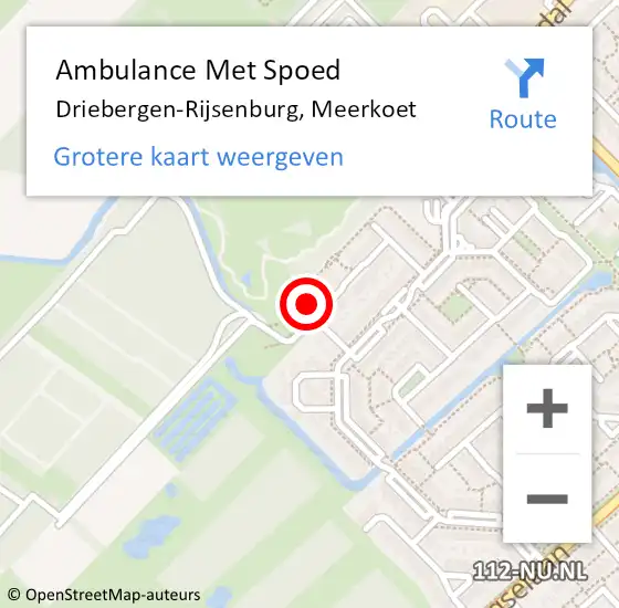 Locatie op kaart van de 112 melding: Ambulance Met Spoed Naar Driebergen-Rijsenburg, Meerkoet op 13 januari 2015 22:06