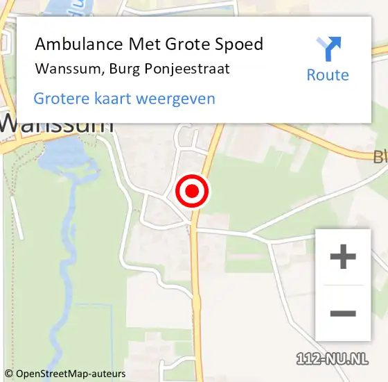 Locatie op kaart van de 112 melding: Ambulance Met Grote Spoed Naar Wanssum, Burg Ponjeestraat op 13 januari 2015 23:11