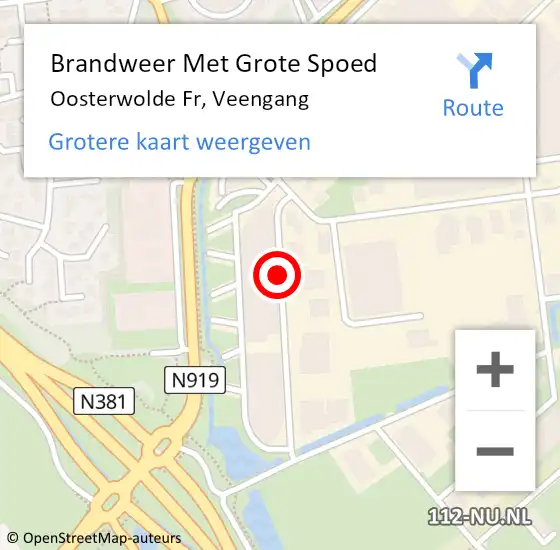 Locatie op kaart van de 112 melding: Brandweer Met Grote Spoed Naar Oosterwolde Fr, Veengang op 14 januari 2015 07:45