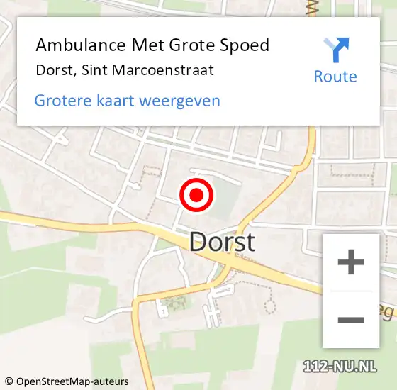 Locatie op kaart van de 112 melding: Ambulance Met Grote Spoed Naar Dorst, Sint Marcoenstraat op 14 januari 2015 09:30