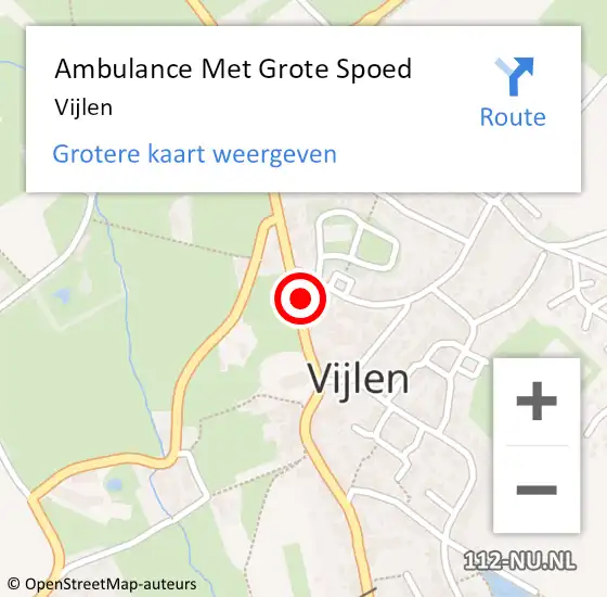 Locatie op kaart van de 112 melding: Ambulance Met Grote Spoed Naar Vijlen op 14 januari 2015 10:29