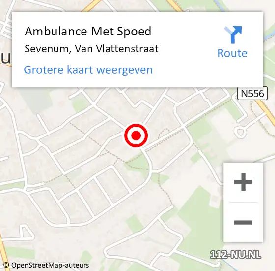 Locatie op kaart van de 112 melding: Ambulance Met Spoed Naar Sevenum, Van Vlattenstraat op 14 januari 2015 11:08