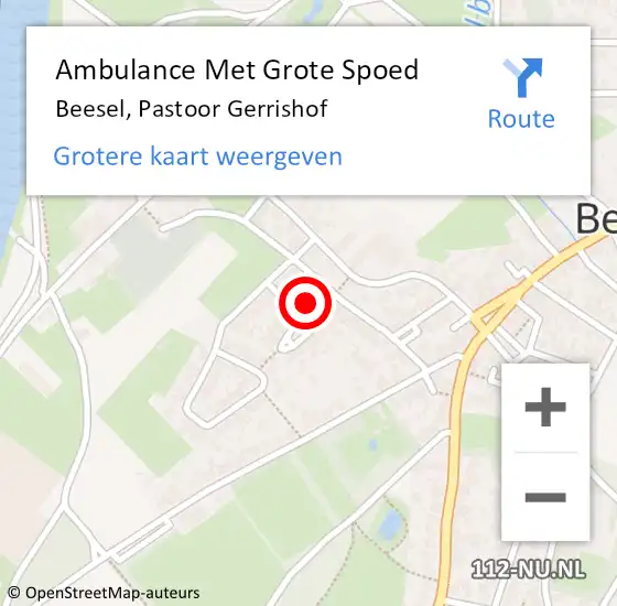 Locatie op kaart van de 112 melding: Ambulance Met Grote Spoed Naar Beesel, Pastoor Gerrishof op 14 januari 2015 11:12