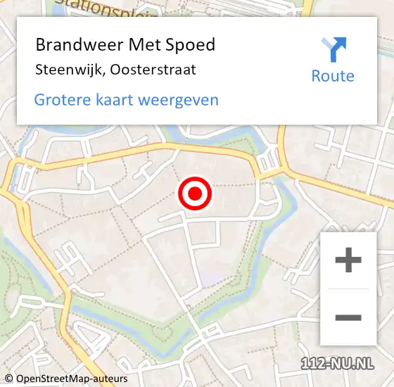 Locatie op kaart van de 112 melding: Brandweer Met Spoed Naar Steenwijk, Oosterstraat op 27 oktober 2013 17:22