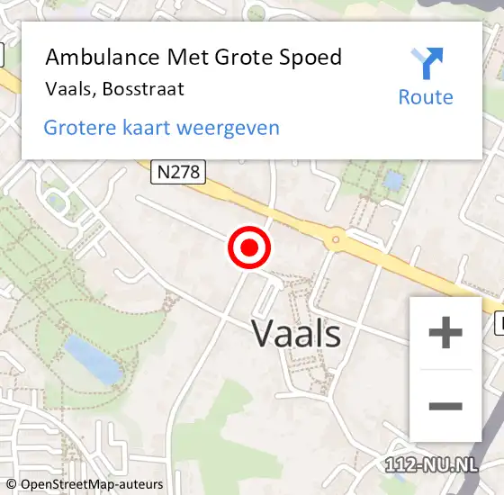 Locatie op kaart van de 112 melding: Ambulance Met Grote Spoed Naar Vaals, Bosstraat op 27 oktober 2013 17:31