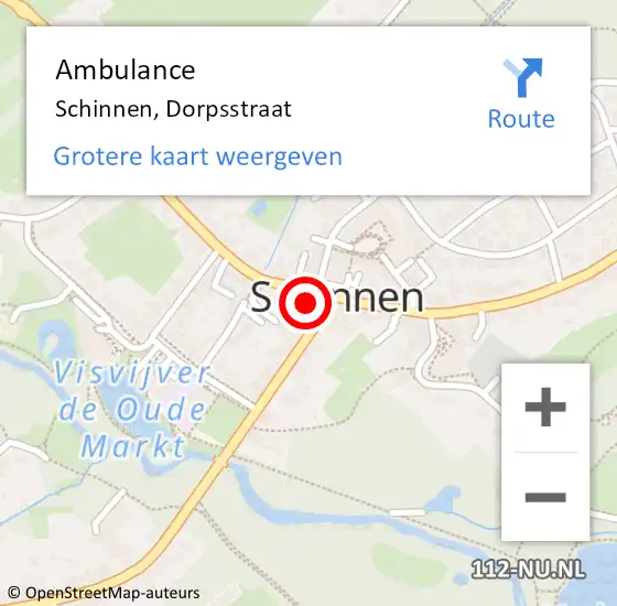 Locatie op kaart van de 112 melding: Ambulance Schinnen, Dorpsstraat op 14 januari 2015 13:35