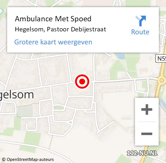 Locatie op kaart van de 112 melding: Ambulance Met Spoed Naar Hegelsom, Pastoor Debijestraat op 14 januari 2015 13:42