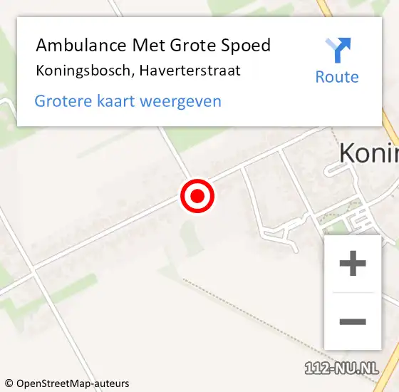 Locatie op kaart van de 112 melding: Ambulance Met Grote Spoed Naar Koningsbosch, Haverterstraat op 27 oktober 2013 17:57